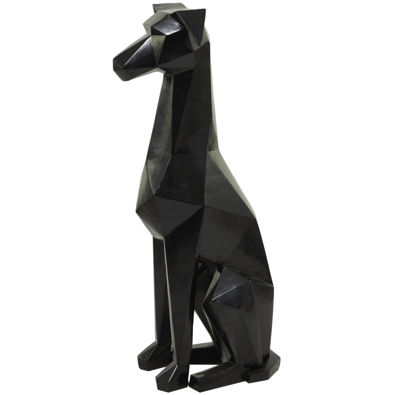 Sculpture cubiste dorée en polyrésine The Novogratz, 9 po x 11 po x 30 po, Noir