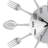 Tableware Wall Clock 12 Inch - Silver