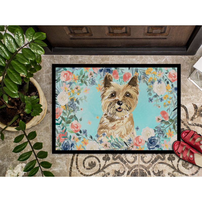 Schnauzer 27 po x 18 po tapis de porte extérieur antidérapant Gerwalta, Cairn terrier