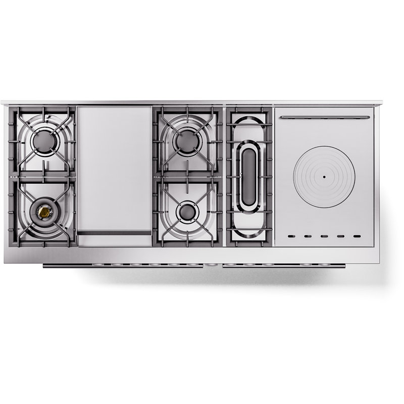 ILVE ProfessionalPlus II 60 Dual Fuel Range, knobs, Liquid Propane, Glossy Black