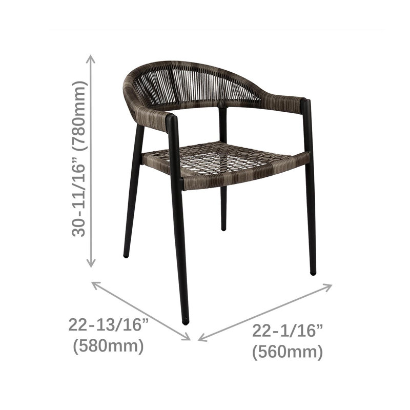 Chaise d'extérieur tissée noire