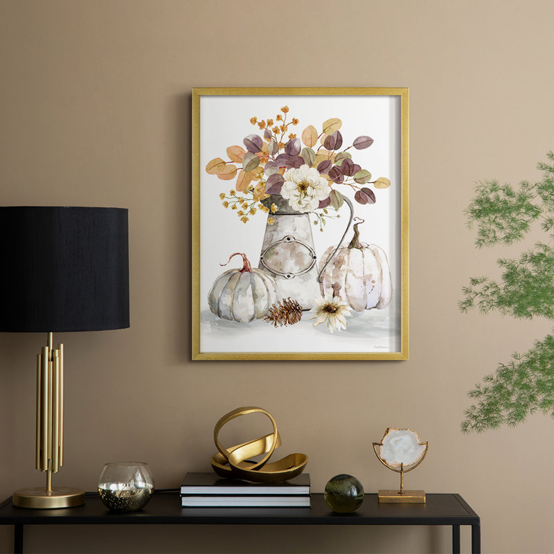 Autumn Arrangement II, reproduction encadrée - bois massif, H 15 po x l 12 po, Doré