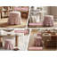 Elegant Tufted Vanity Stool with 360-Degree Swivel Casters, High-Resilience Foam Round Ottoman, Easy Assembly Floor-Friendly Wheeled Ottoman for Bedroom, Living Room and Beauty Salon-1856133031