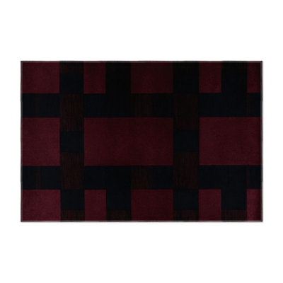 Tapis intérieur / extérieur mauve à carreaux