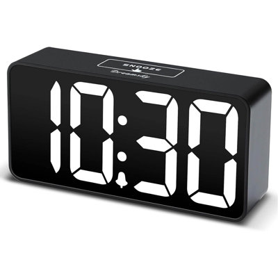 Alarm Clock For Bedroom, Large Big Numbers Display With Brightness Dimmer, Electric Bedside Desk Clock With USB Charging Port