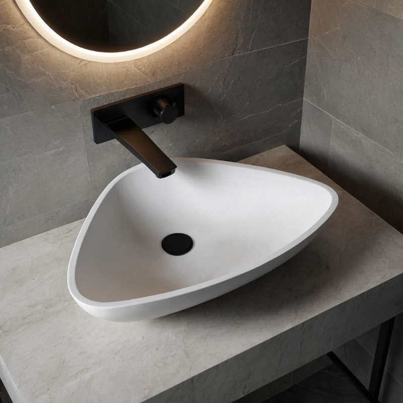 Brayden Studio 58.5mm L x 39mm W Natural Stone Oval Sink