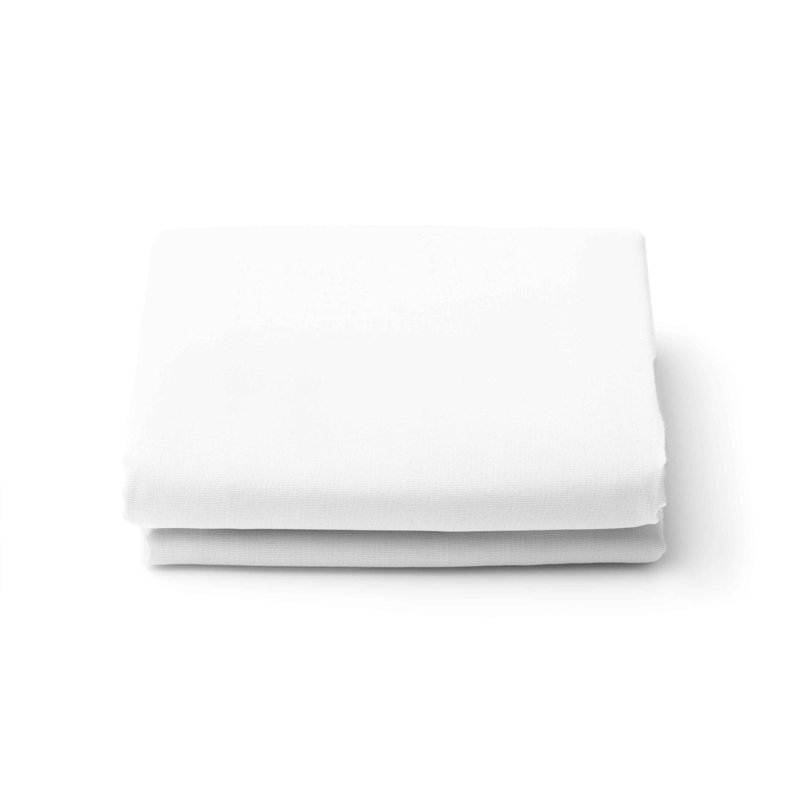 Organic Cotton 300 Thread Count Percale Flat Bed Sheet, White, Full