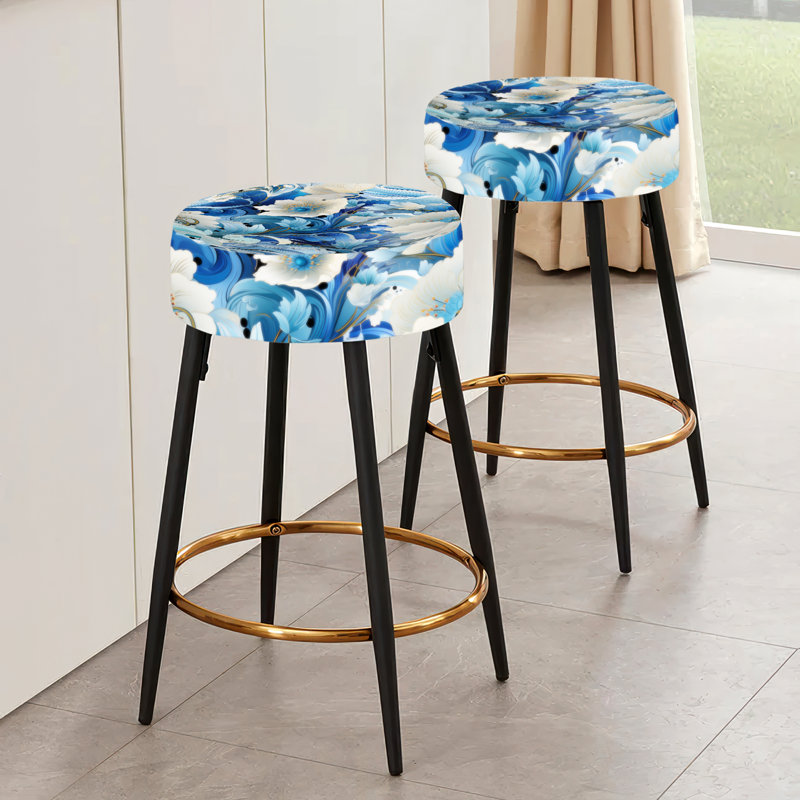 Ensemble de 2 tabourets de bar à motif cachemire Coastal Breeze