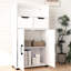 Armoire de rangement à double porte avec espace intérieur réglable, tiroirs et tablettes ouvertes pour la décoration intérieure dans le salon de bureau, panneau de particules blanc, tablettes en solution de 11,79 po de largeur, tablettes, conception