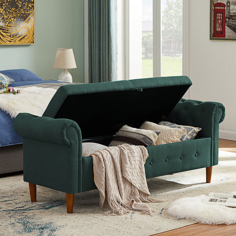 Banc de rangement rabattable, Vert