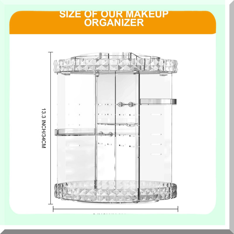 360° degree Spin Makeup Tower - Adjustable 7-Layer Cosmetic Storage Solution
