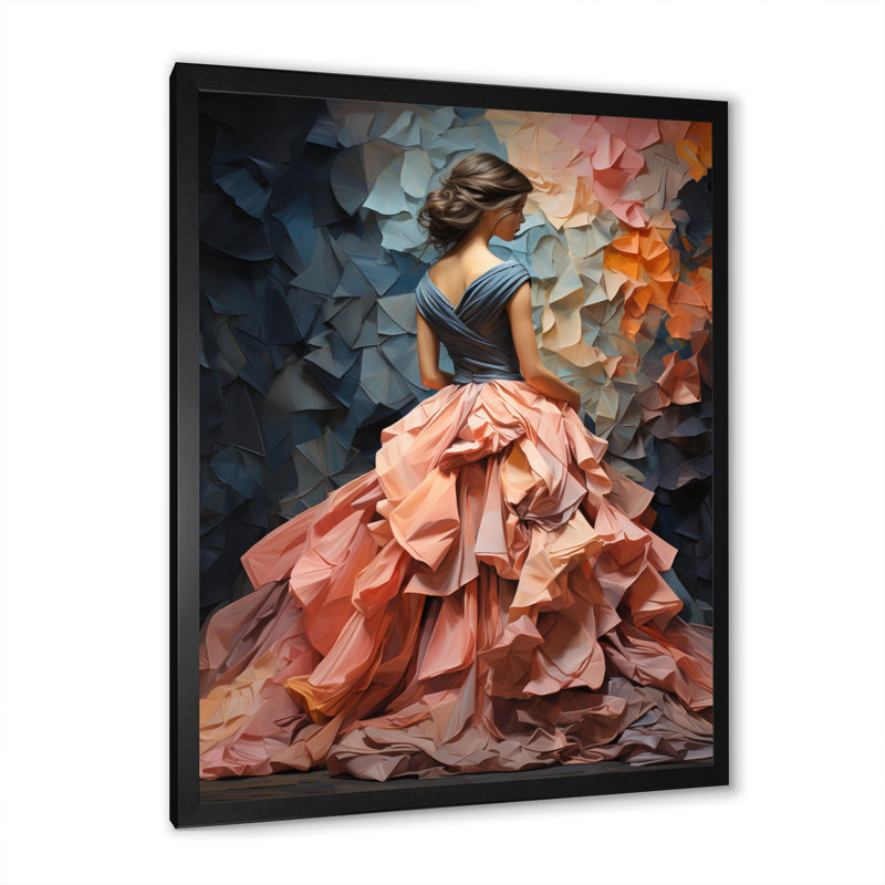 Hashim Pink Blue French Elegance, impression sur toile encadrée, H 20 po x l 12 po x P 1 po, Noir