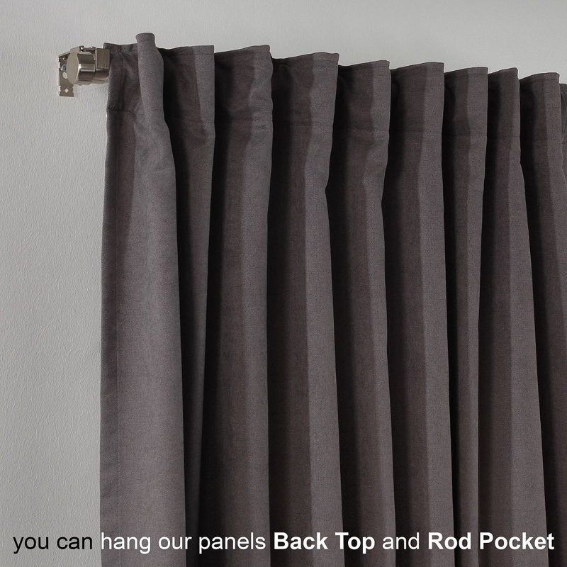 Lined Blackout Extra Long & Extra Wide Custom Made Decorative Single Panel, 100" W x 300" L, Gray