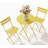 3-Piece Patio Bistro Set – Metal Frame Folding Patio Furniture, Outdoor/Indoor Bistro Table and Chairs Set, No Assembly Needed, for Balcony, Yard, Garden (Yellow)-1096802976