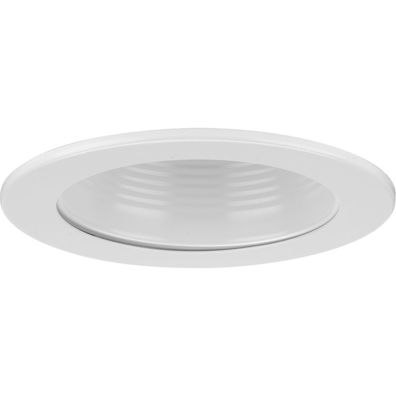 4" Satin White Aluminum Recessed Step Baffle Trim