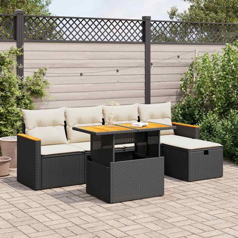 Ensemble de canapé de jardin Vidaxl, Noir, Noir