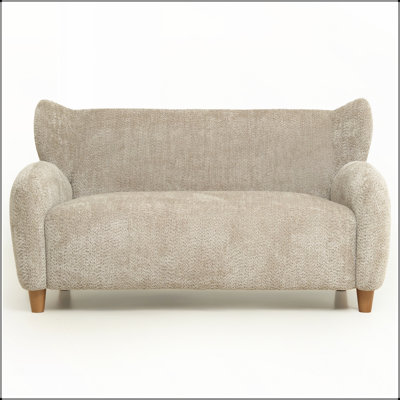 Causeuse en tissu de style nordique en chenille, dossier incurvé pour le salon et les espaces de loisirs