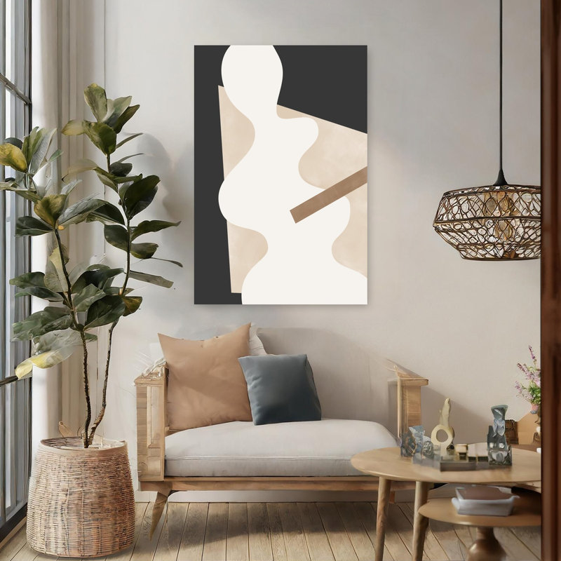 Art contemporain abstrait géométrique contemporain, H 48 po x l 32 po