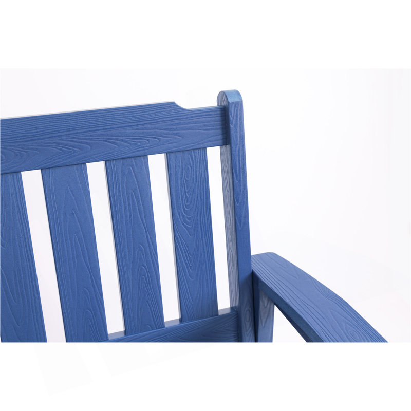 Weather Resistant Garden Bench For Patio Porch Park Outdoor Resting Areas,HIPS material, Navy Blue, Navy Blue