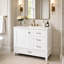Ensemble de meuble-lavabo moderne 36 po avec ensemble de meuble-lavabo 36 po, armoire de rangement avec 1 porte à fermeture douce et 3 tiroirs à fermeture douce, structure en bois massif (blanc)