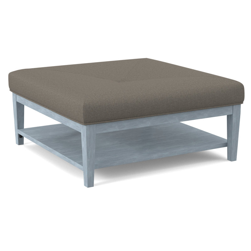 Hammond Square Ottoman, Gray Sugar Performance; 0863-84, Stone Hearth Finish