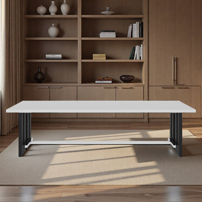 Long desk simple and integrated table white