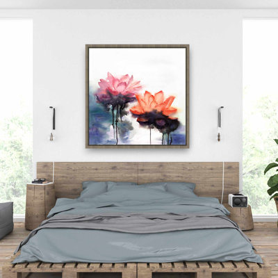 Aquarelle fleurs de lotus - Botanique