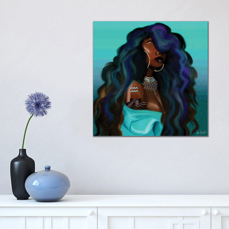 Aquarius 1 Piece Wrapped Canvas Painting, 45.72 cm H x 45.72 cm W x 1.91 cm D
