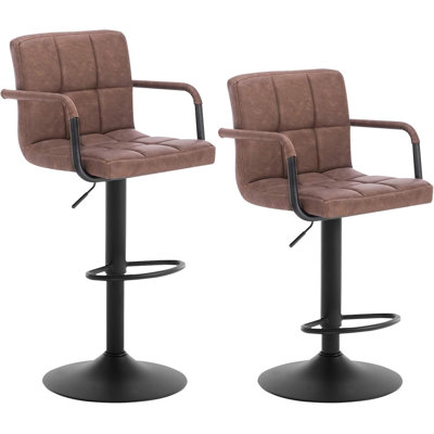 Haymark Swivel Upholstered Adjustable Height Counter Stool with Metal Frame