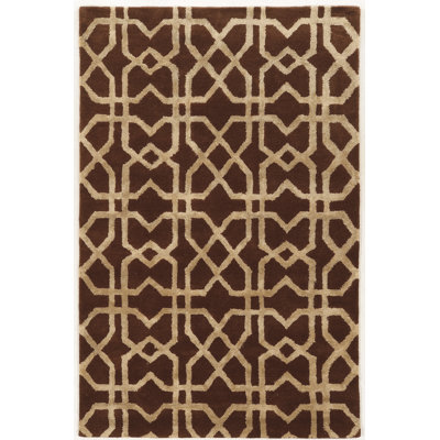 Tapis brun / beige en laine touffeté à la main Andric