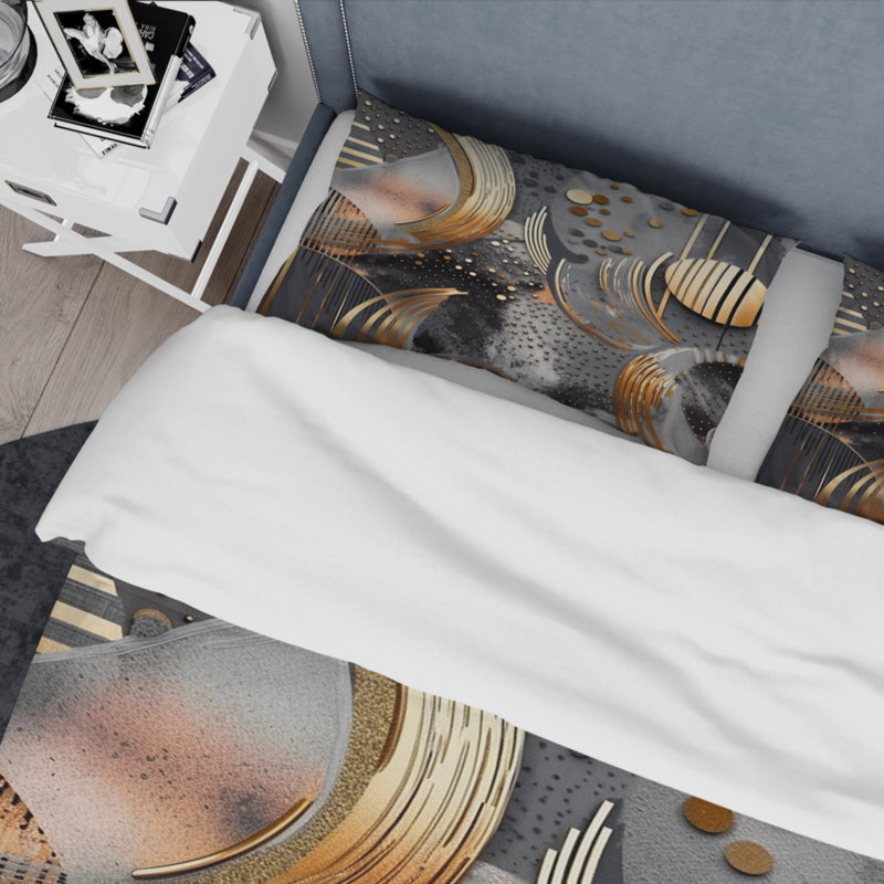 Ensemble de housse de couette en couleurs douces Marble Abstract III Bed, Housse de couette simple + 1 taie décorative stan