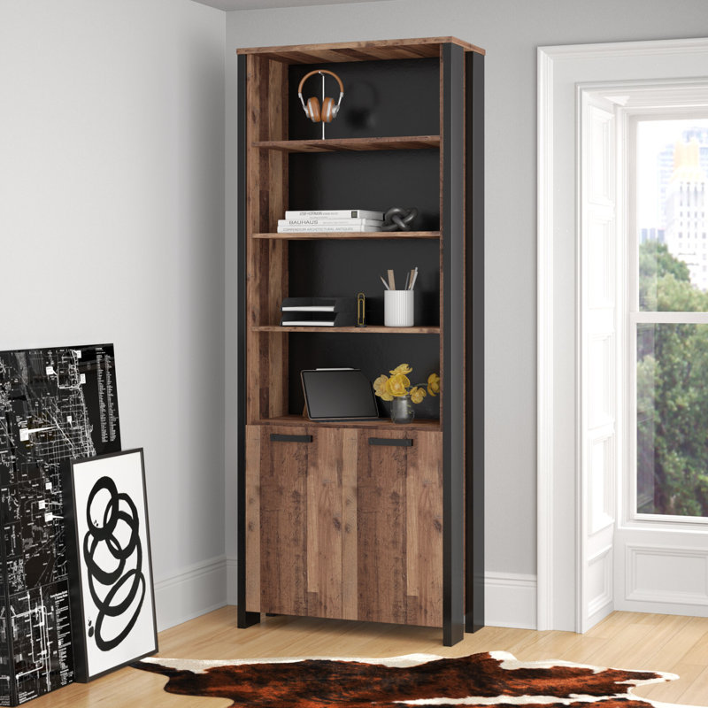 Lanham 220.7cm H Standard Bookcase, 220.7 cm H x 86.7 cm W x 41.6 cm D, Standard