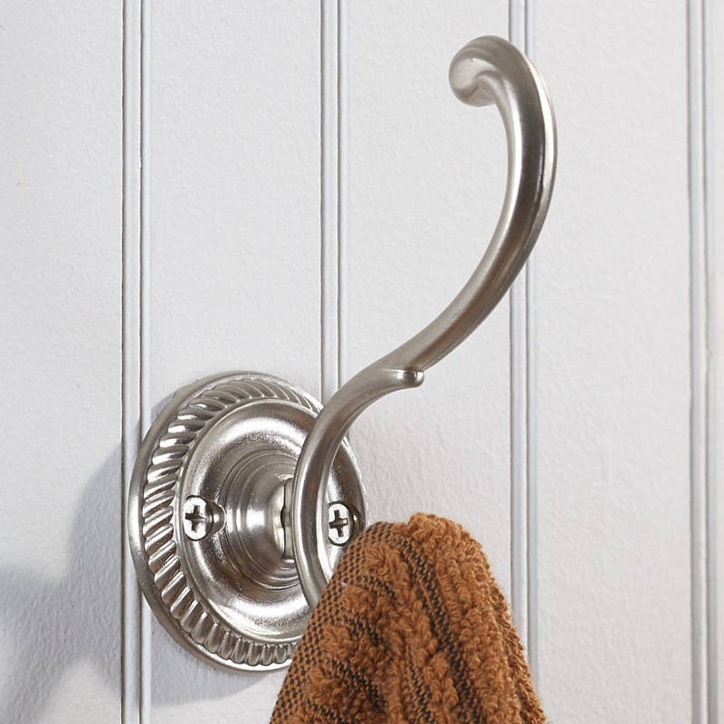 Crochet mural en laiton Classic, Nickel brossé