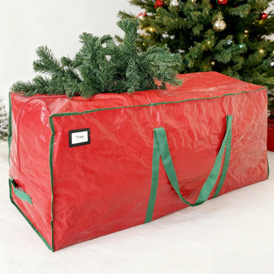Sac de rangement pour arbre de Noël robuste pour arbres artificiels de 9 pi - Très grand contenant imperméable avec roulettes, poignées renforcées et fermetures à glissière doubles