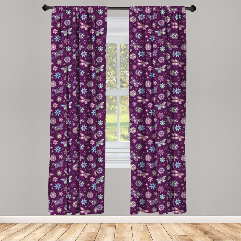 Floral Semi-Sheer Rod Pocket Sliding Panel, 28" x 95"