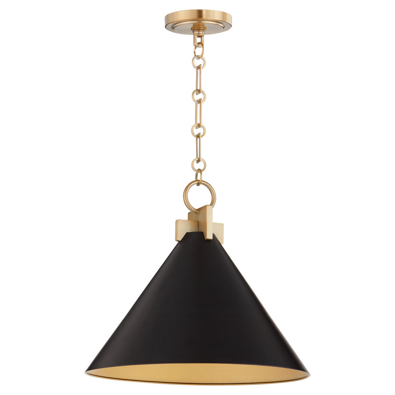 Luminaire suspendu conique 16 po, Black