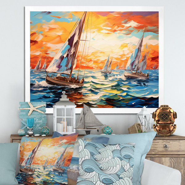 Breakwater Bay Sailboat Seascape Symphony II On Canvas Print | Wayfair