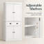 Armoire de cuisine autoportante avec tablettes ajustables, blanche