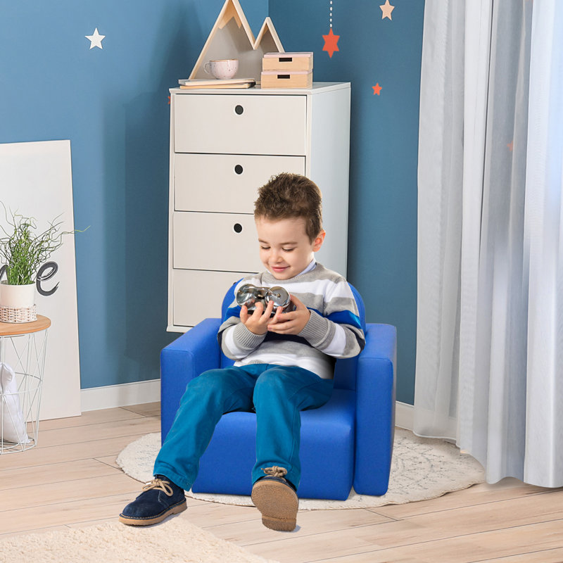 Karcher Kids Armchair 2 in 1 Kids Table Chair Set for 3 Years Old Girls, Blue