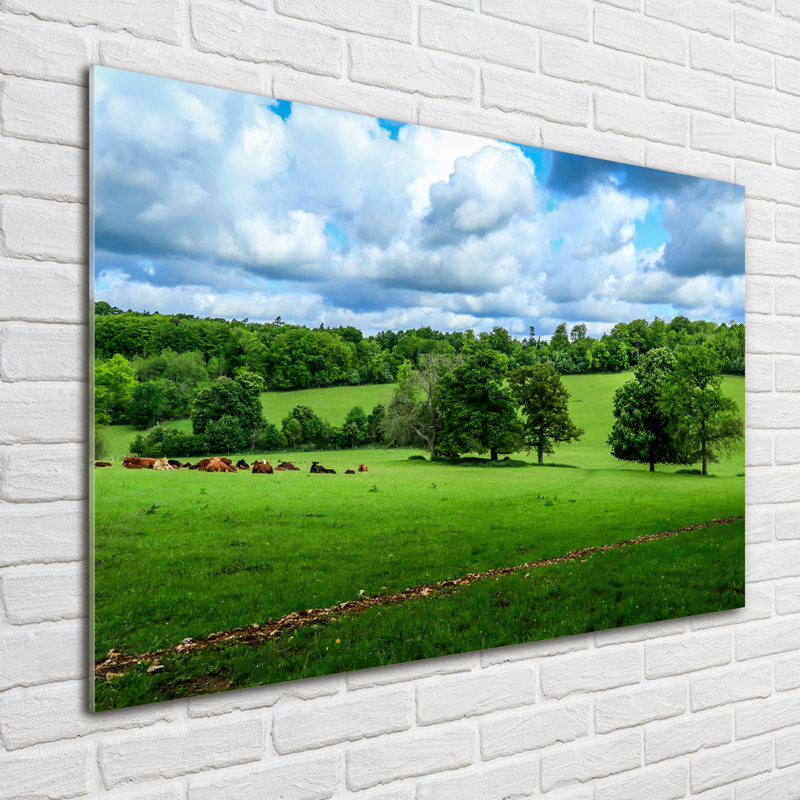 Green Hills - No Frame Print on Glass