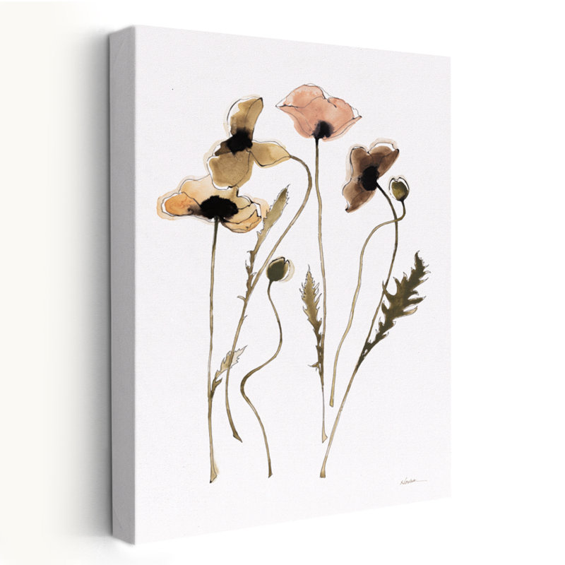 Autumn Orientals Vignette I Contemporary Floral Autumn Brown, H 36 po x l 24 po