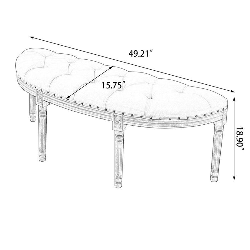 Banc rembourré blanc