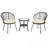 Outdoor Leisure Set with 2 Rattan Single Chairs and Glass Round Table-808766052