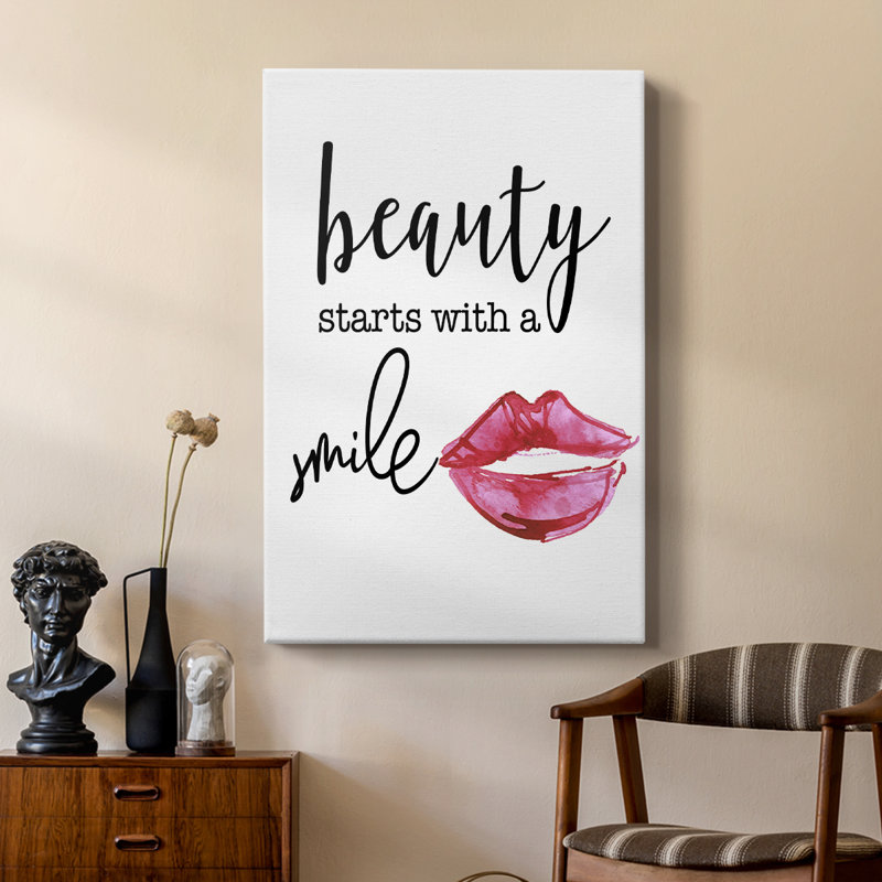 La beauté commence par un sourire - galerie Cavas sur mesure, H 27 po x l 18 po
