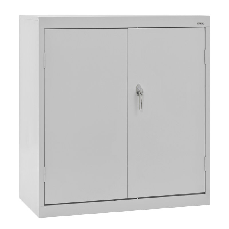  Armoire de rangement simple en acier de calibre 20 (H 36 po x l 36 po x P 18 po), Gris colombe