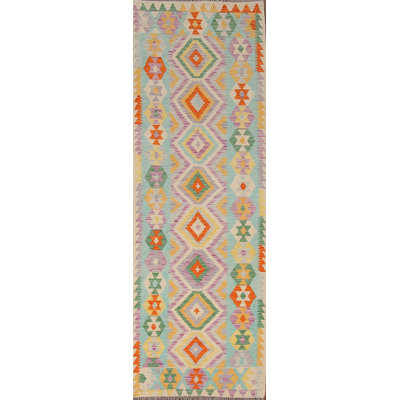 Tapis de couloir géométrique Kilim