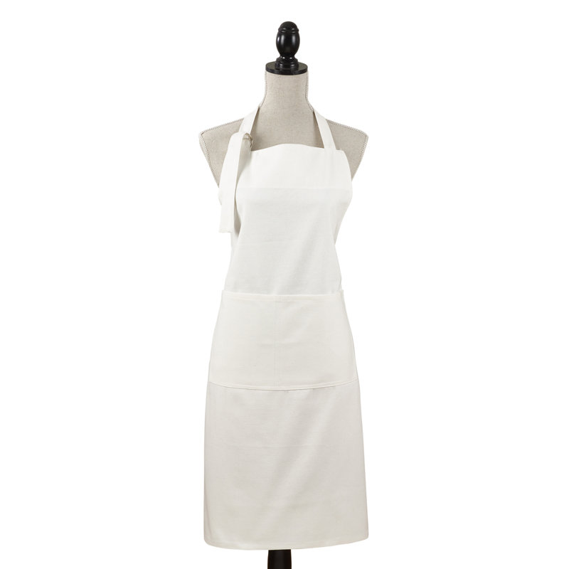 Solid Color Bib Apron, White