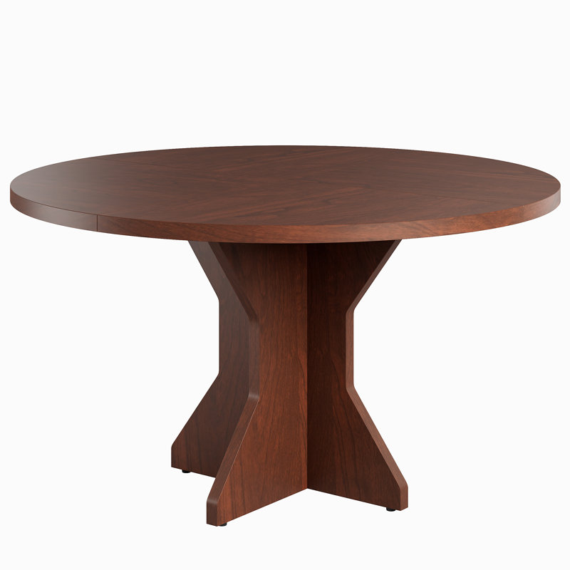 Extendable Solid Wood Base Dining Table, Walnut