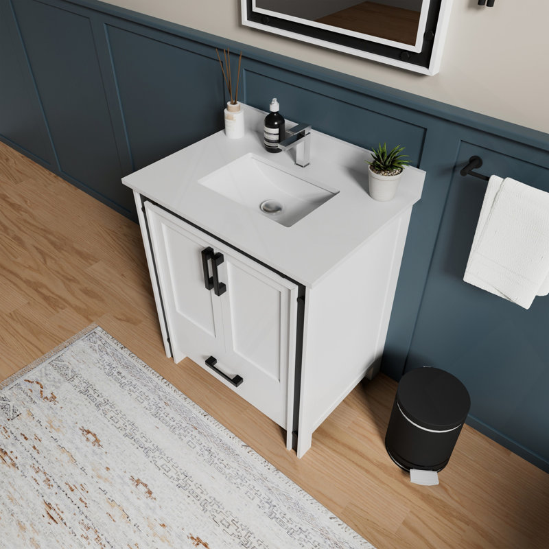 Meuble-lavabo blanc 30 po X P 22 po , Avec 28 po Miroir