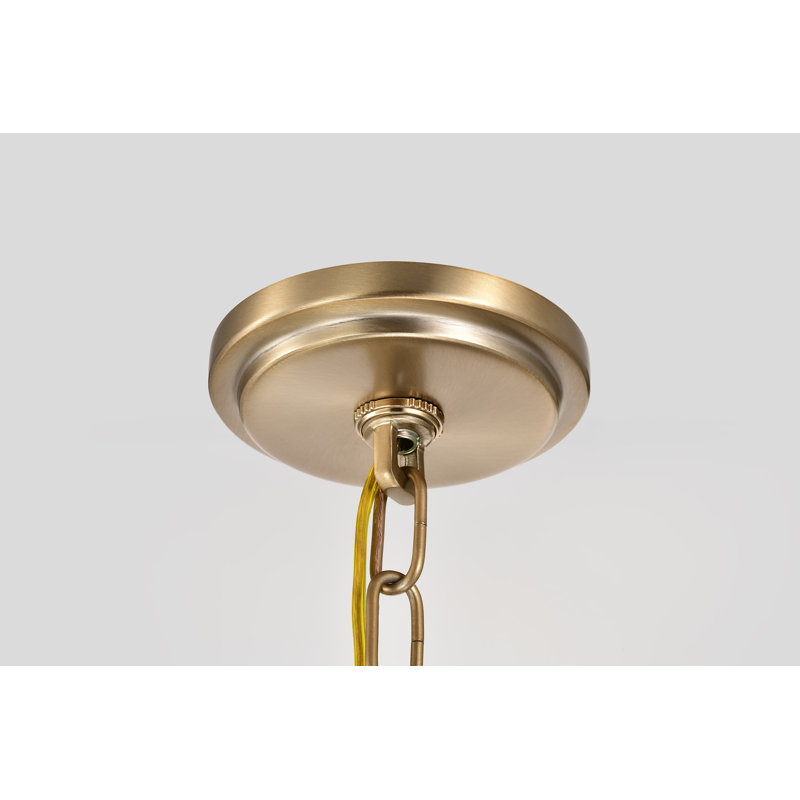 Lustre en verre opale Liam, H 20,88 po x l 30 po x P 30 po, Bronze brillant, 9 lumières